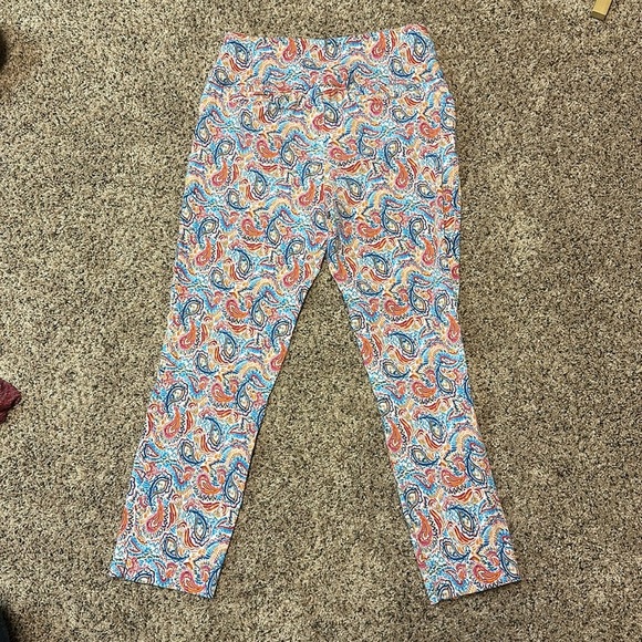 Swing Control Paisley Print Golf Pants Ankle Cropped Colorful Size‎ 12 - Picture 5 of 7